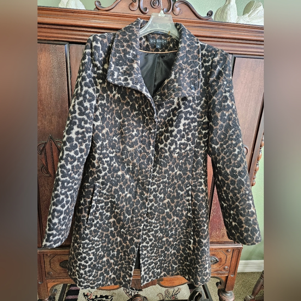 Via Spiga Leopard Print Coat from Garnet Hill